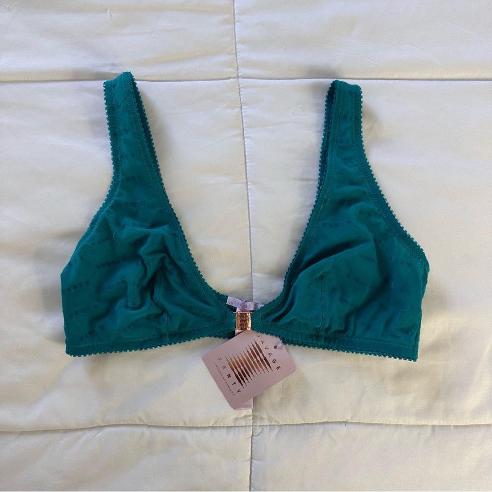 Fenty X Savage Emerald/Turquoise Flocked Bralette